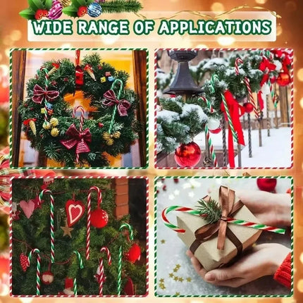 Striped Plastic Candy Cane Christmas Ornaments, 15 cm, Selected Pack