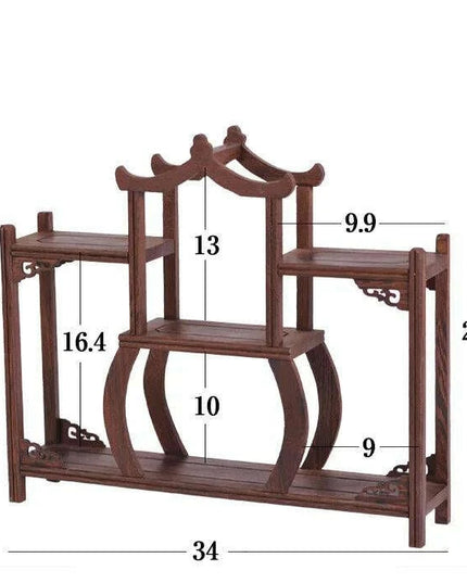 Handcrafted Wooden Display Stand for the Traditional Kung Fu Tea Ceremony