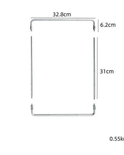 Multi-Functional Stainless Steel Camping Gear Organizer with Built-in Light Stand and Storage Solutions