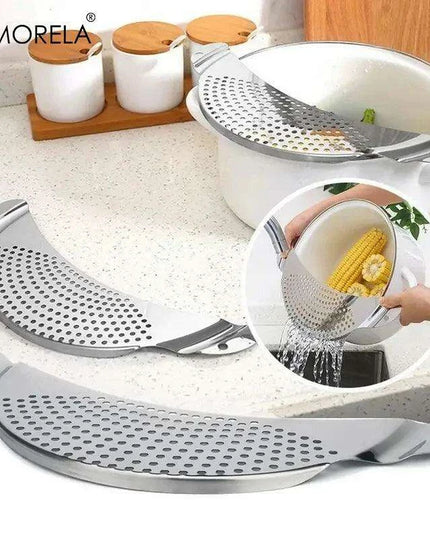 Premium Stainless Steel Drainer Pot with Baffle - Essential Kitchen Tool for Effortless Water Drainage