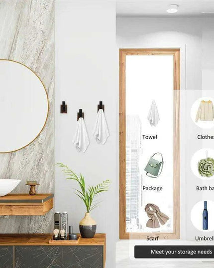 Stylish Solid Walnut Wood Wall-Mounted Coat Rack with Heavy-Duty Hooks for Home Organization