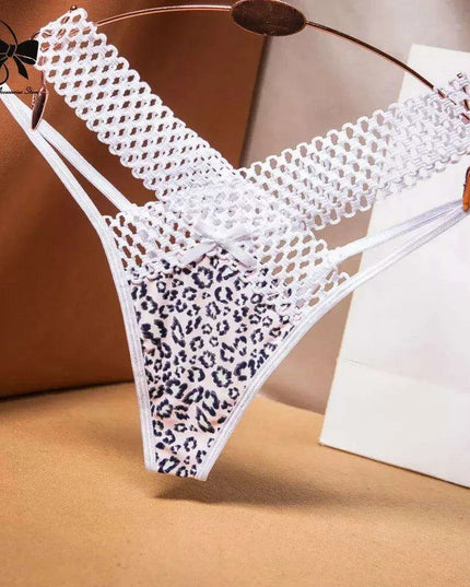 Elegant Women's Low Rise Ice Silk Thong with Chic Ribbons - Fashionable & Sporty Underwear