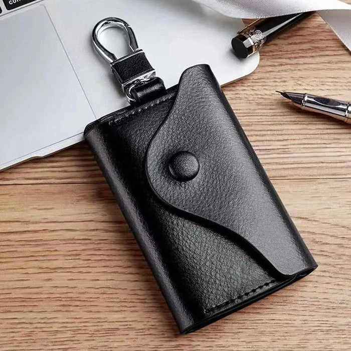 Stylish Leather Key Wallet with Multi-function Key Holder