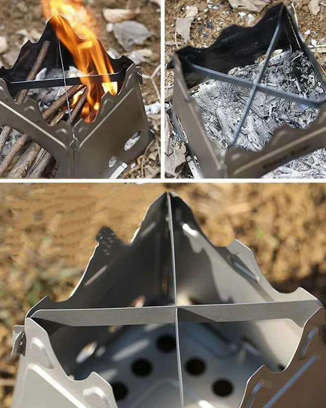 Compact Outdoor Stainless Steel Camping Stove - Perfect for Hiking and Wilderness Cooking
