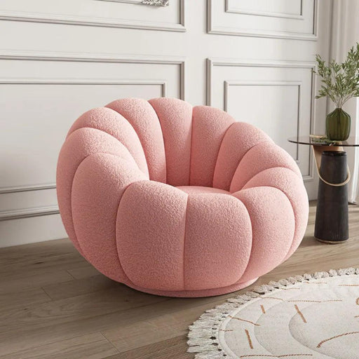 Transformative Rotating Pumpkin Plush Lounge Chair - Chic Seating Solution for Contemporary Interiors