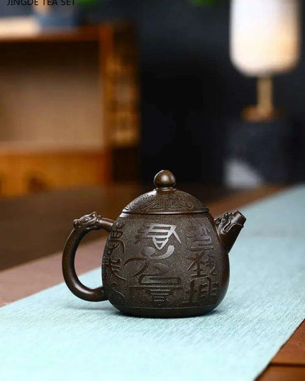 200ml Authentic Yixing Purple Clay Dragon Egg Teapot - Perfect for All Tea Types