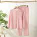 Cozy Cotton Pajama Set for Men and Women - Long Sleeve Top and Trousers, Comfortable Home Wear in Solid Colors