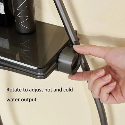 Gray Supercharged Thermostatic Shower Set | Digital Shower Hea