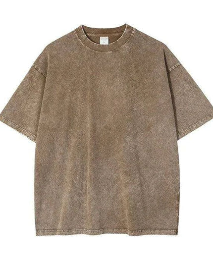 Men's Retro Loose Fit Heavy Cotton Casual T-Shirts - Short Sleeve Vintage Tees for Every Occasion