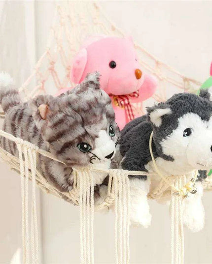 Stylish Boho Stuffed Animal Storage Hammock - Modern Toy Organizer