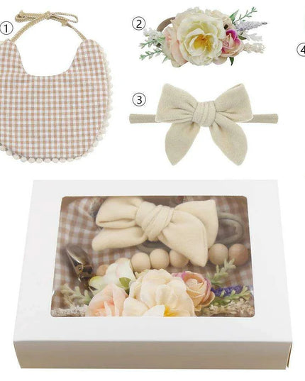 Charming Holiday Floral Baby Bib Set with Pacifier Clip - Perfect Christmas Gift