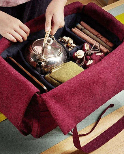 Travel-Friendly Kung Fu Tea Set Tote for On-the-Go Tea Enthusiasts