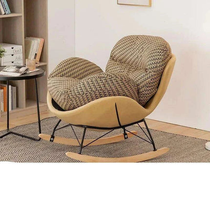Plush Velvet Nordic Rocking Chair - Elegant Lounge Seating for Ultimate Relaxation