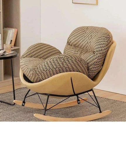 Plush Velvet Nordic Rocking Chair - Elegant Lounge Seating for Ultimate Relaxation
