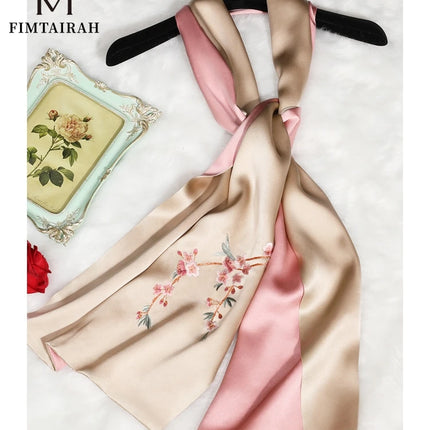 100% Silk Floral Shawl Scarf with Hand Embroidery – 5 Colours