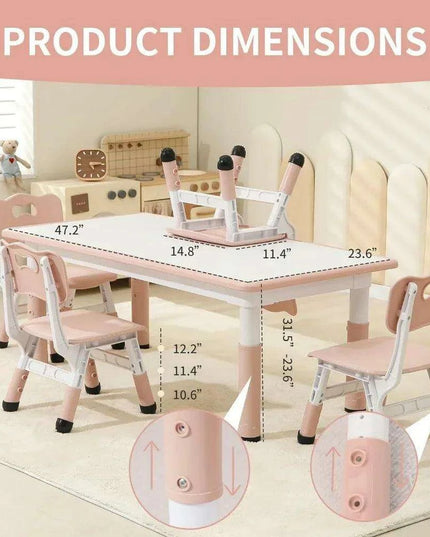 Vibrant Adjustable Kids Table and Chair Set - Perfect for Playrooms and Learning Environments
