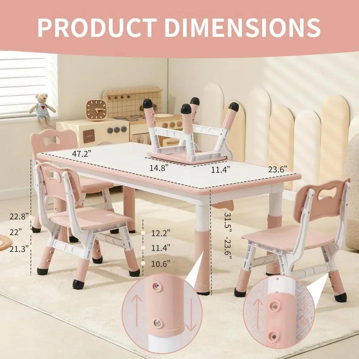 Vibrant Adjustable Kids Table and Chair Set - Perfect for Playrooms and Learning Environments