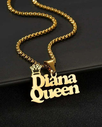 Personalized Unisex Stainless Steel Name Necklace with Chunky Chain