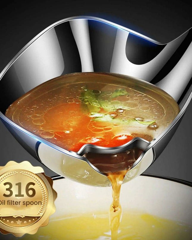 Ultimate Stainless Steel Fat Separator Ladle with Oil Strainer Spoon - Elevate Your Cooking Skills