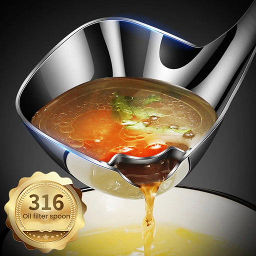 Ultimate Stainless Steel Fat Separator Ladle with Oil Strainer Spoon - Elevate Your Cooking Skills