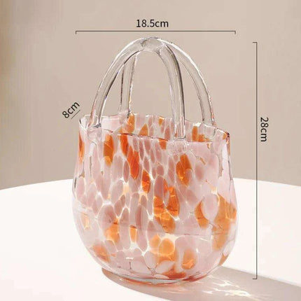 Stylish Bag-Inspired Glass Vase for Contemporary Home Decor and Plant Presentation