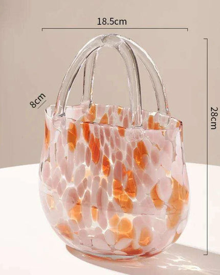 Stylish Bag-Inspired Glass Vase for Contemporary Home Decor and Plant Presentation