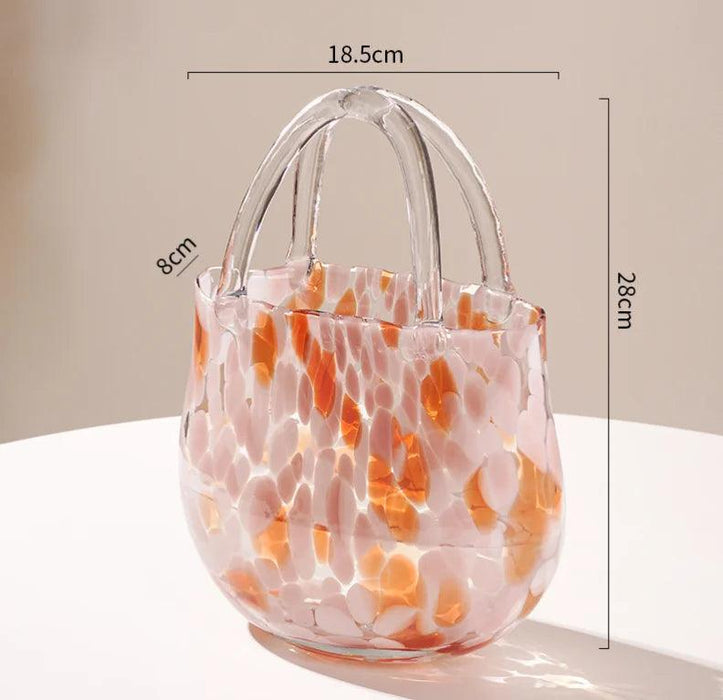 Stylish Bag-Inspired Glass Vase for Contemporary Home Decor and Plant Presentation