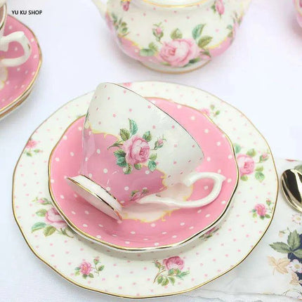 Nordic Floral Elegance: Bone China Tea Party Set for Luxurious Gatherings