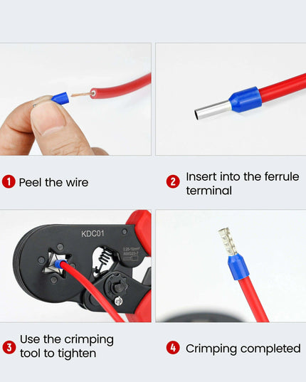 Precision Adjustable Crimping Tool Set with Quick Release Mechanism for Versatile Ferrules