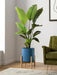 Elegant 12-Inch Blue Ceramic Planter with Enhanced Drainage System