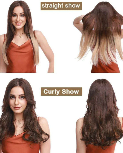 20-Inch Versatile Adjustable Invisible Wire Hair Extensions - Curly and Sleek Options
