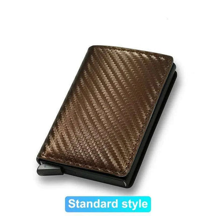Sleek RFID-Blocking Leather Card Holder - Stylish and Secure Wallet for Men