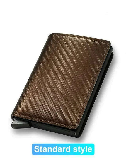 Sleek RFID-Blocking Leather Card Holder - Stylish and Secure Wallet for Men