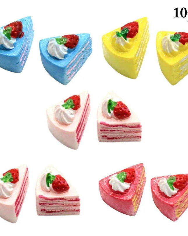 10-Piece Realistic Faux Fruit Cake Set for Photography and Display - Perfect for Cake Enthusiasts