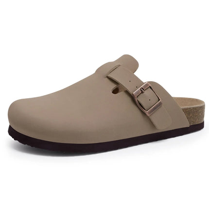 Comwarm Fashion Women's Suede Mules Slippers Men Clogs Cork Insole Sandals With Arch Support Outdoor Beach Slides Home Shoes comwarm-fashion-womens-suede-mules-slippers-men-clogs-cork-insole-sandals-with-arch-support-outdoor-beach-slides-home-shoes
