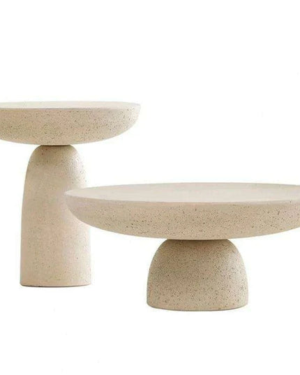 Sleek Grey Marble Nesting Coffee Table with Stylish Black Travertine Base for Contemporary Spaces