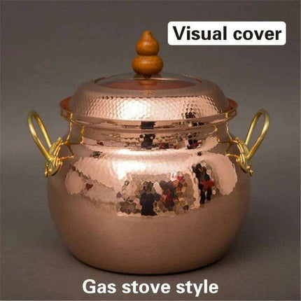 Handcrafted Copper Soup Pot with Induction Base - Essential for Culinary Excellence