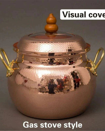 Handcrafted Copper Soup Pot with Induction Base - Essential for Culinary Excellence