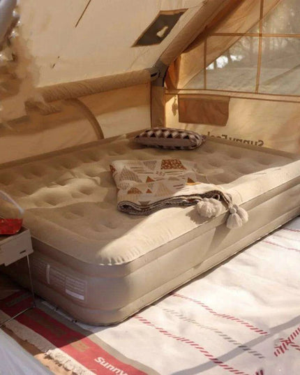 Premium Outdoor Inflatable Double Mattress with Built-In Pump