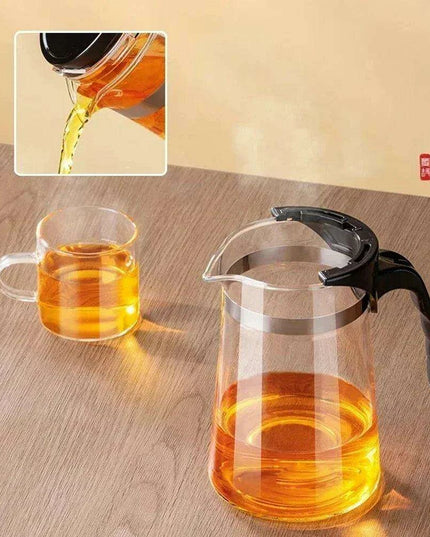 Elegant One-Touch Infuser Glass Teapot for Effortless Brewing Mastery