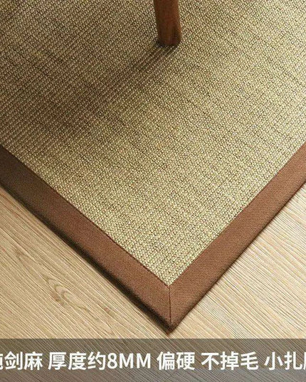 Vintage Chinese-Inspired 100% Sisal Tatami Floor Mat - Elegant 200x300cm Rug for Living Room, Bedroom, and Tea Table