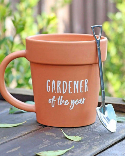 Garden Guardian Mug - Adorable Flower Pot Design with Shovel Spoon for Plant Lovers