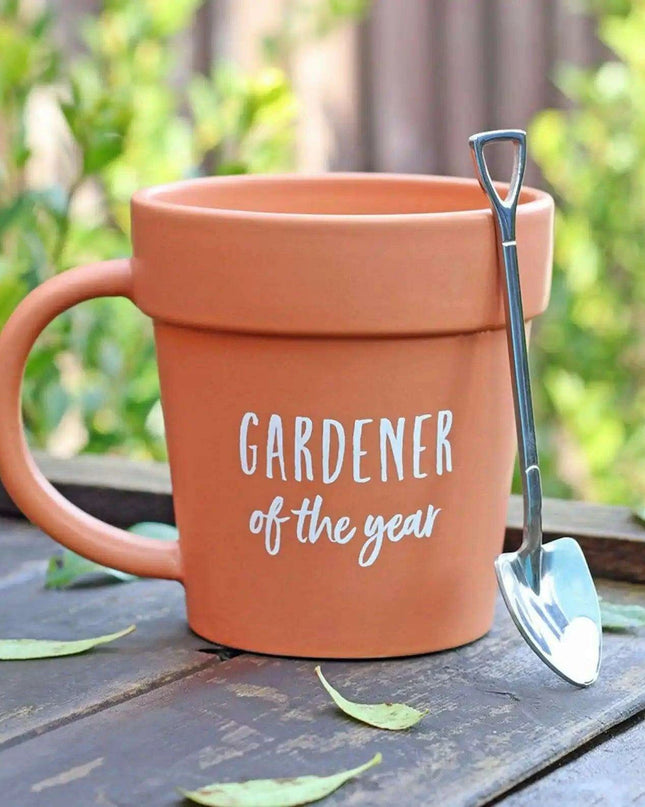 Garden Guardian Mug - Adorable Flower Pot Design with Shovel Spoon for Plant Lovers