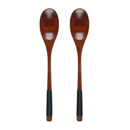 Elegant Japanese Wooden Spoons - Artisanal Utensils for Rice, Soup, and Desserts