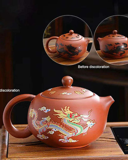 Elegant Color-Changing Purple Clay Teapot with Comfortable Ergonomic Handle