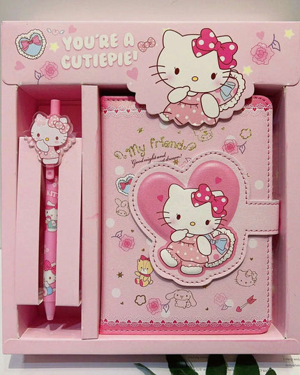 Sanrio Style Stationery Set - Adorable Hello Kitty & Cinnamoroll Planner with Cute Pen for Effortless Organization