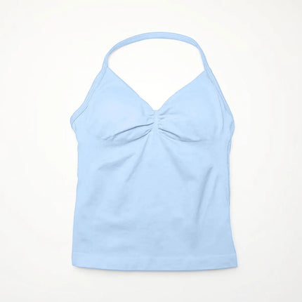 NCLAGEN Women's Longline Strappy Yoga Vest with Open Back for Fitness