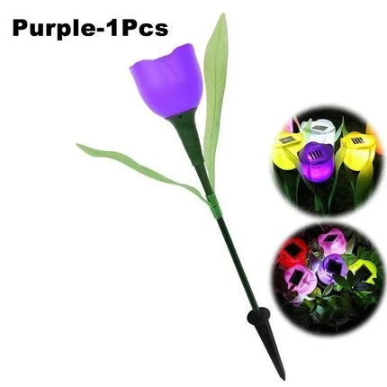 Solar LED Tulip Garden Lights — Waterproof Outdoor Pathway Decor