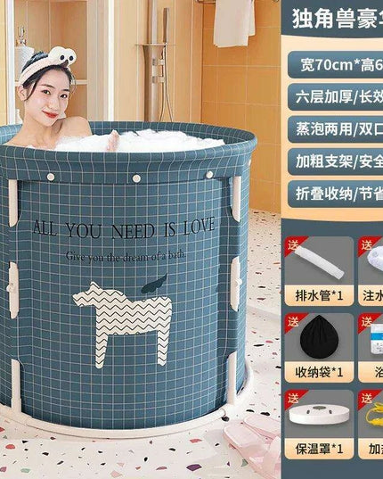 Experience Ultimate Relaxation with Our Space-Saving Japanese-Inspired Portable Bathtub for Adults