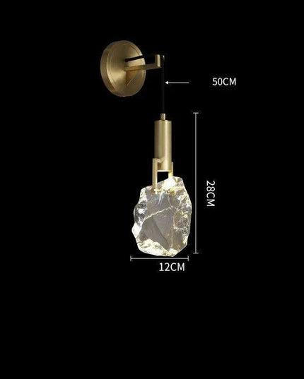 Luxurious Copper Finish Crystal Water Droplet LED Wall Light - Nordic Modern Design